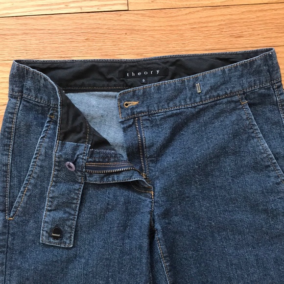 Theory Denim Trouser Wide Leg Jeans - Size 0 - Picture 6 of 7